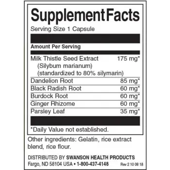 Swanson Milk Thistle Combination Билкова комбинация за здравето на черния дроб х 60 капсули