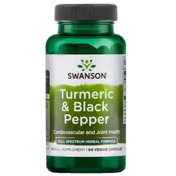 Swanson Turmeric & Black Pepper Куркума и Черен Пипер за здраве на ставите и сърцето х 60 веге капсули