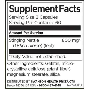 Swanson Stinging Nettle Leaf Листа от коприва х 120 капсули