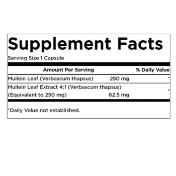 Swanson Mullein Leaf Extract Стандартизиран продукт х 60 капсули