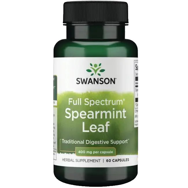 Swanson Full Spectrum Spearmint Leaf Листа от мента пълен спектър х 60 капсули
