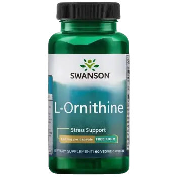 Swanson L-Ornithine Подкрепа при стрес и детоксикация х 60 веге капсули