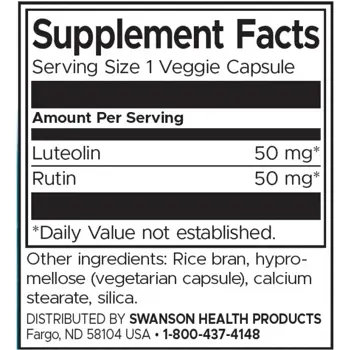 Swanson Luteolin Complex В подкрепа на мозъчната функция и паметта х 30 веге капсули