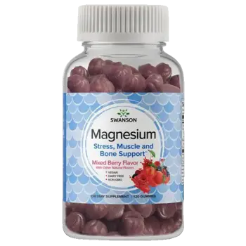Swanson Magnesium дъвчащи таблетки Микс от горски плодове