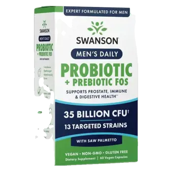 Swanson Men's Daily Probiotic + Prebiotic FOS Пробиотик за мъже с пребиотик и Сау Палмето х 60 веге капсули