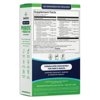 Swanson Men's Daily Probiotic + Prebiotic FOS Пробиотик за мъже с пребиотик и Сау Палмето х 60 веге капсули
