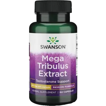 Swanson Mega Tribulus Extract Екстракт от Трибулус Терестрис за тестостерон и либидо х 60 капсули