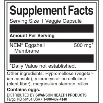 Swanson NEM Eggshell Membrane Мембрана от яйчени черупки х 30 веге капсули
