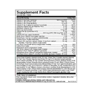 Swanson Women's Multi + Hormone Support Мултивитамини с хормонална подкрепа за жени х 90 таблетки