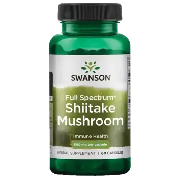 Swanson Full Spectrum Shiitake Mushroom Подкрепа за имунната система х 60 капсули