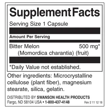 Swanson Full Spectrum Bitter Melon Пълен спектър Горчив пъпеш х 60 капсули