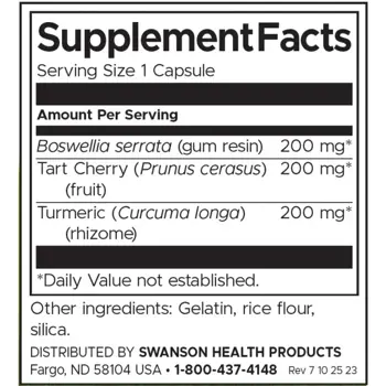Swanson Full Spectrum Turmeric, Boswellia & Tart Cherry За здрави стави и гъвкавост