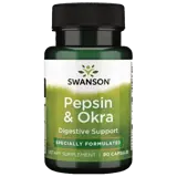 Swanson Pepsin & Okra Пепсин и Бамя за храносмилателна подкрепа х 90 капсули