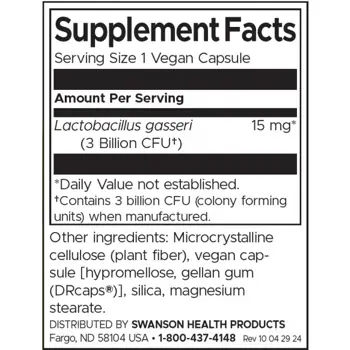 Swanson Пробиотик Lactobacillus Gasseri За регулиране на теглото и храносмилането