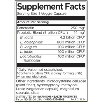 Swanson Probiotic with Digestive Enzymes Пробиотик с храносмилателни ензими х 60 веге капсули