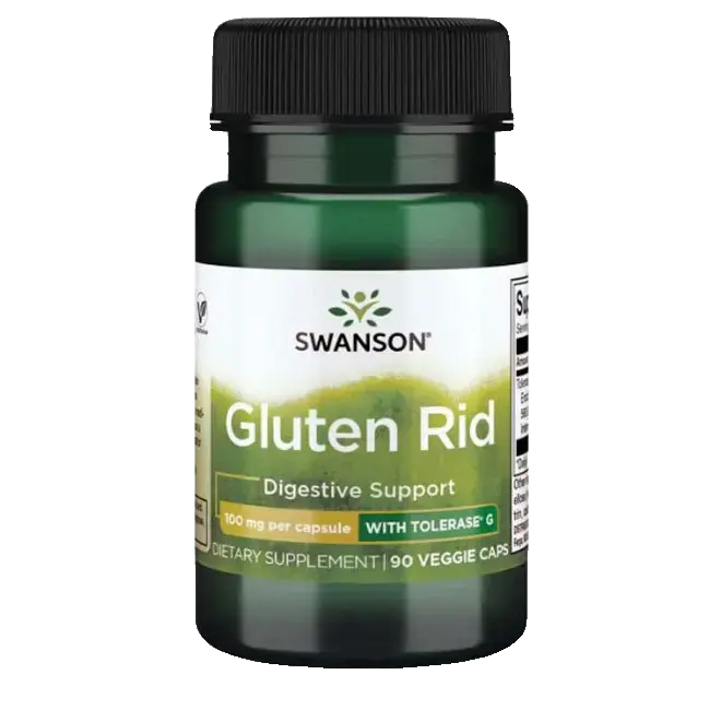 Swanson Gluten Rid Продукт за отстраняване на глутен с Tolerase® G 90 веге капсули