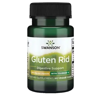 Swanson Gluten Rid Продукт за отстраняване на глутен с Tolerase® G 90 веге капсули
