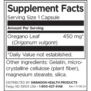 Swanson Full Spectrum Oregano За имунно здраве х 90 капсули
