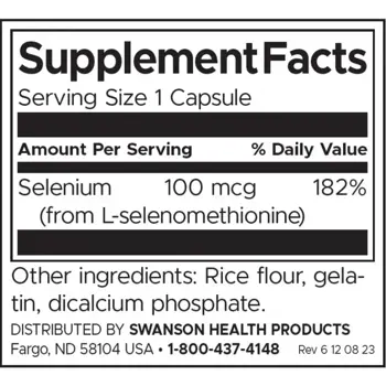 Swanson Selenium (L-селенометионин) За сърдечно-съдово здраве и простата х 300 капсули