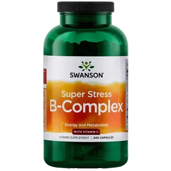 Swanson Super Stress B-Complex с Витамин C за енергия и метаболизъм х 240 капсули