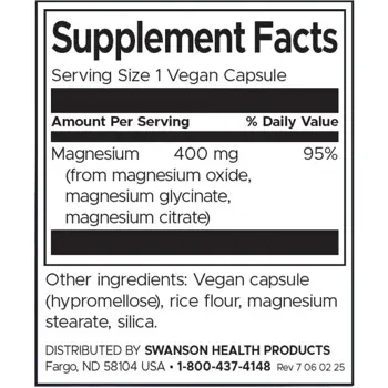 Swanson Triple Magnesium Complex Троен магнезиев комплекс х 30 капсули