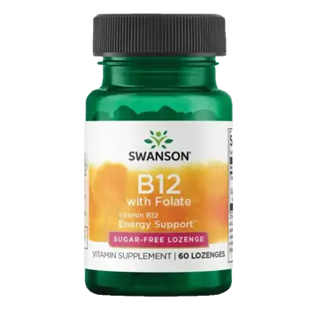 Swanson Vitamin B12 с фолиева киселина – с вкус на ягода и без захар