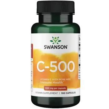 Swanson Vitamin C с шипка 500 мг за Имунно Здраве х 100 капсули