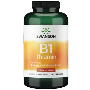 Swanson Vitamin B1 Thiamin 100 мг за енергиен метаболизъм и нервна система х 250 капсули
