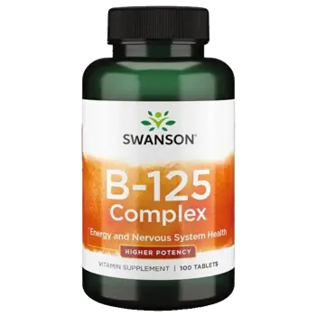 Swanson Vitamin B-125 Complex За Енергия и Нервна Система х 100 таблетки