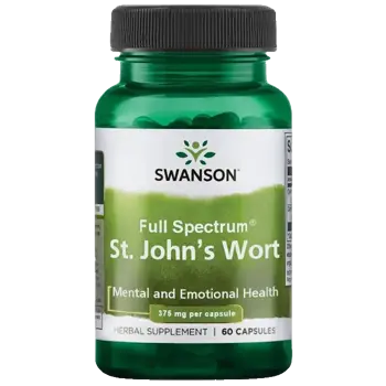 Swanson Full Spectrum St. John's Wort Жълт Кантарион 375 мг за психическо и емоционално здраве х 60 капсули