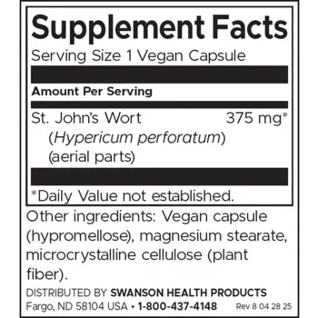Swanson Full Spectrum St. John's Wort Жълт кантарион пълен спектър х 120 капсули