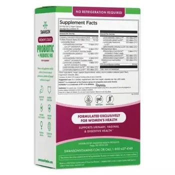 Swanson Women's Daily Probiotic + Prebiotic FOS Пробиотик за жени с червена боровинка х 60 веге капсули