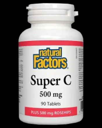 Natural Factors Super C 500 mg Plus Rosehips & Bioflavonoids 90 Таблетки