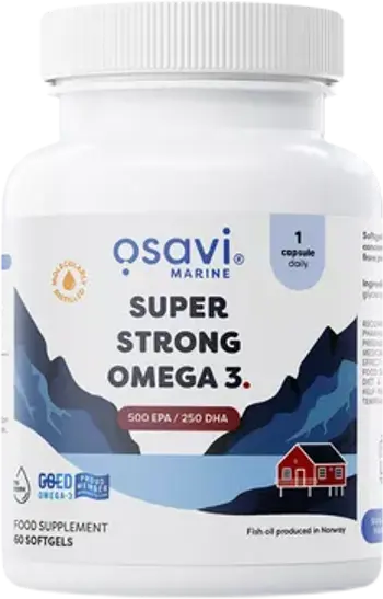 Osavi Super Strong Omega 3 | 500 EPA / 250 DHA За здраве на сърцето, мозъка и зрението х 60 гел капсули