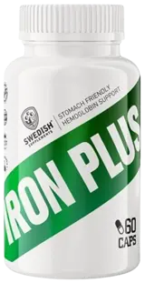 SWEDISH Supplements Iron Plus with Vit C & Folic Acid - 60 капсули, 60 дози