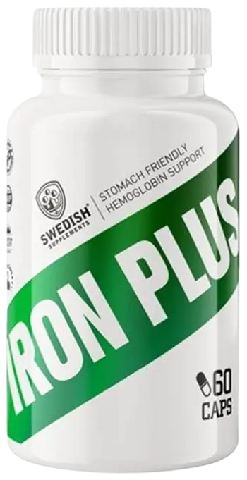 SWEDISH Supplements Iron Plus with Vit C & Folic Acid - 60 капсули, 60 дози