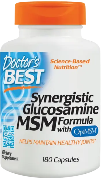 Doctor's Best Synergistic Glucosamine MSM Formula With OptiMSM За здрави стави и съединителна тъкан х 180 капсули