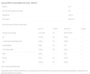 6PAK Nutrition Syrup Zero Chocolate Almond Сироп с Шоколад и Бадем - 500 мл