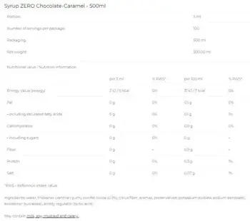 6PAK Nutrition Syrup Zero Chocolate Caramel - 500 мл