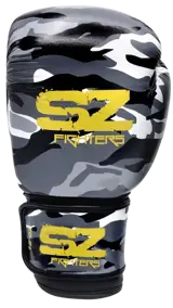 SZ Fighters – Боксови Ръкавици Естествена Кожа Camo – Grey
