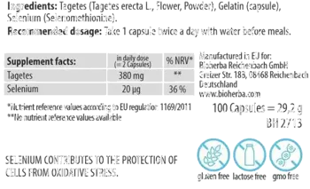 Bioherba Tagetes 190 mg Турта със Селен х 100 капсули