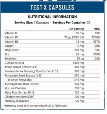 Applied Nutrition Test X Testosterone Support – Подкрепа за естественото производство на тестостерон х 120 капсули