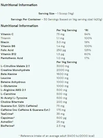 MyProtein The Pre-Workout Азотен Бустър - 420 грама, 30 дози