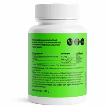 ZEINpharma Тиквено Семе с Цинк и Магнезий За здраве на простатата и хормонален баланс х 60 капсули