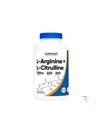 Nutricost L-Arginine + L-Citrulline Тонус и енергия, 500 mg + 250 mg, 240 капсули