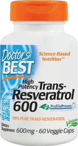 Doctor's Best Trans-Resveratrol 600 mg Мощен Антиоксидант за Дълголетие х 60 капсули
