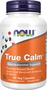 NOW Foods True Calm Amino Relaxer Специализирана Формула за Тонус и Настроение - 90 веге капсули, 90 дози