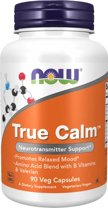 NOW Foods True Calm Amino Relaxer Специализирана Формула за Тонус и Настроение - 90 веге капсули, 90 дози