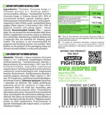 Hiro.Lab Turmeric Curcumin 550 mg with Black Pepper Куркумин с Черен Пипер за Стави, Храносмилане и Антиоксидантна Защита