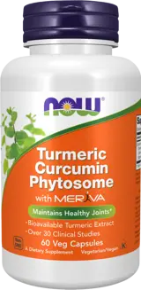 NOW Foods Turmeric Curcumin Phytosome Bio-Enhanced Turmeric Extract with Meriva® Куркума - 60 веге капсули, 60 дози